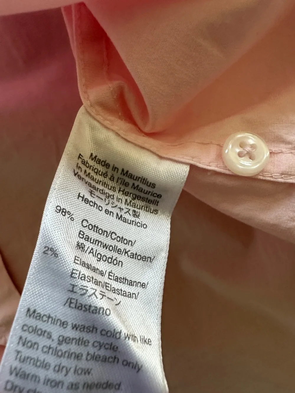 J. Crew Pale Pink Slim Button-Down Shirt
